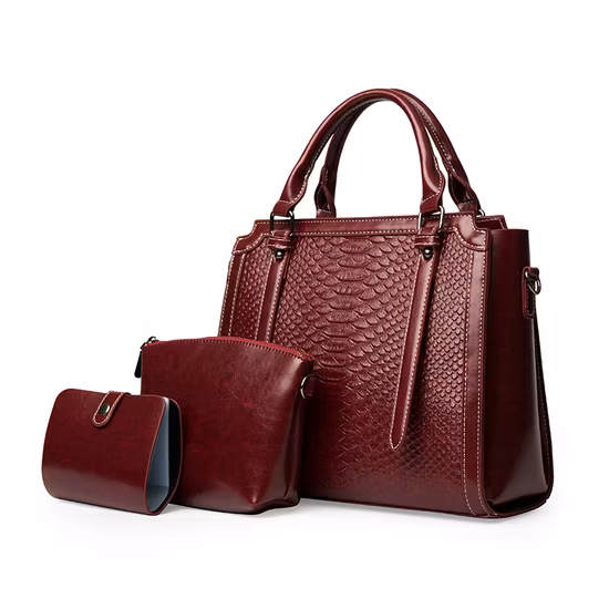 Klassische Damen-Schulterhandtaschen aus Leder in Kontrastfarbe für Damen, Damenhandtaschen