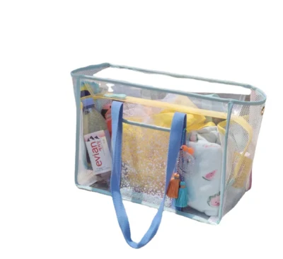 Ins Große Kapazität Transparent Jelly Beach Eine Schulter Tragbare Reisetasche PVC Wasserdichte Mama Mutter Fitness Schwimmen Tasche 39*29*16 cm