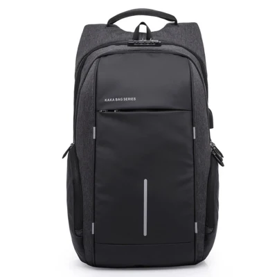 Herren-Rucksack, Oxford-Stoff, Laptoptasche, Diebstahlsicherer USB-Ohrstöpsel-Rucksack