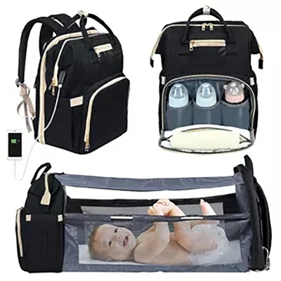 Multifunktionaler Reiserucksack, erweiterbare Wiege, Baby-Wickelbett, Mama-Tasche