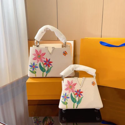 Modedesigner Damen Echtleder Blumenhandtasche Luxusmarke Tote Repliken Großhandel Frauen Umhängetasche Umhängetasche